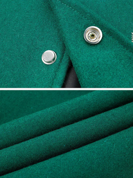 "Bone" PU Flocking Varsity Jacket