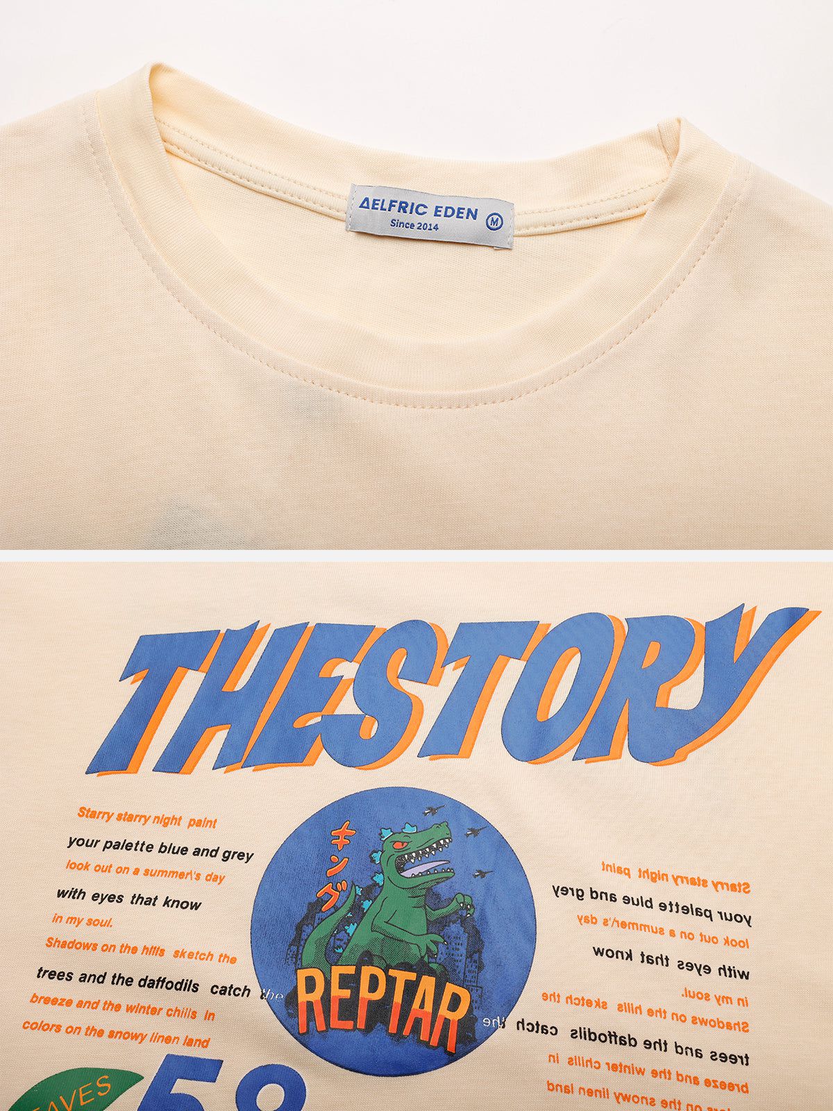 Vintage Letter Pattern Oversized Tee