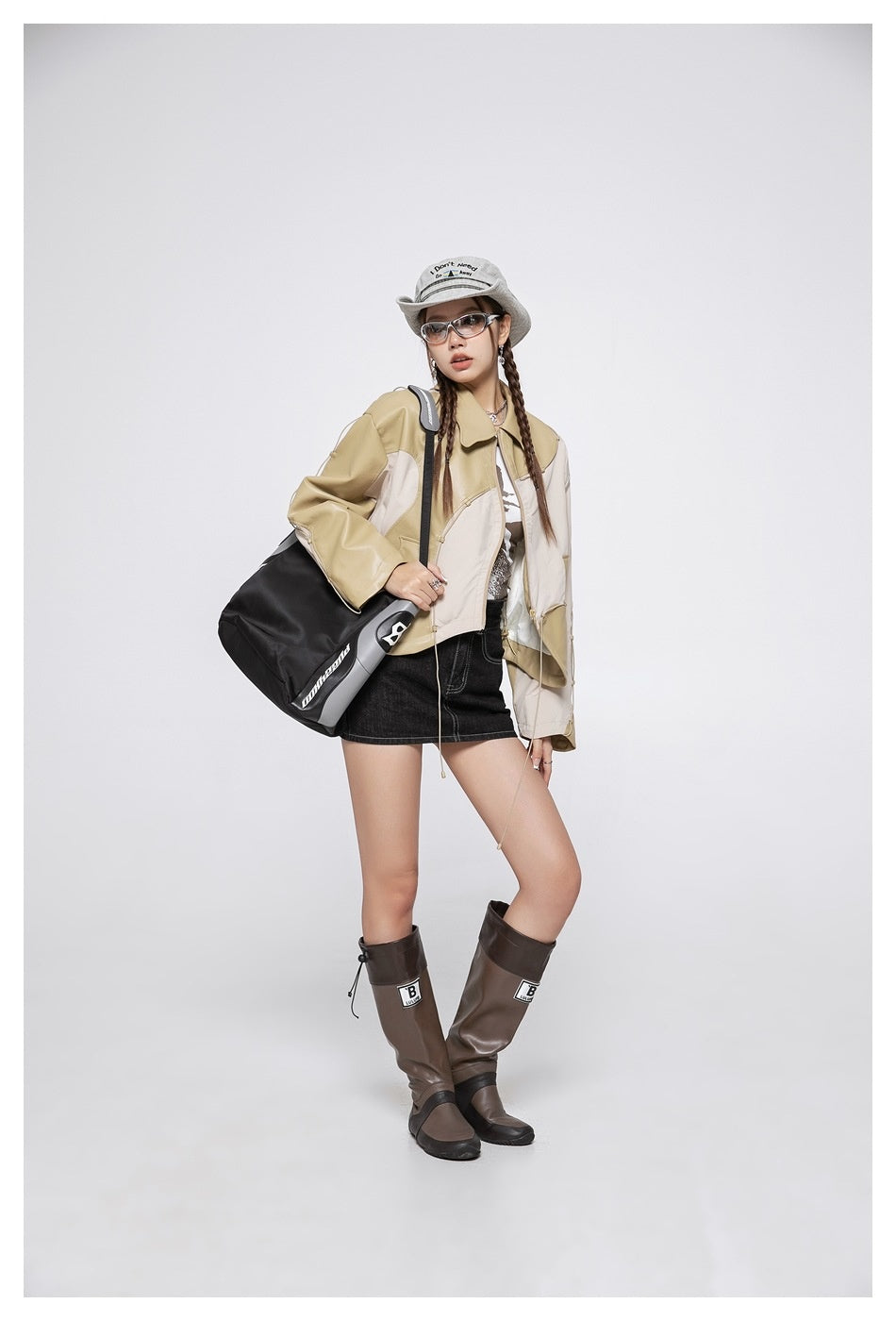 "Street Star" Irregular Patchwork Leather Jacket