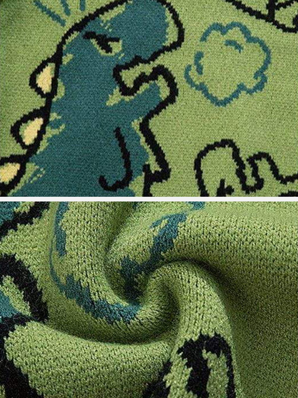Dinosaur Pattern Knitting Cardigan
