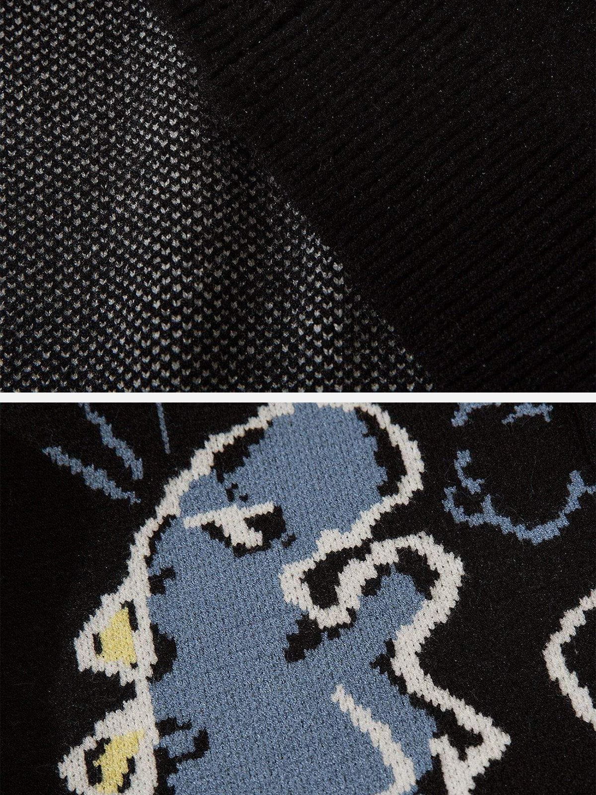 Dinosaur Pattern Knitting Cardigan