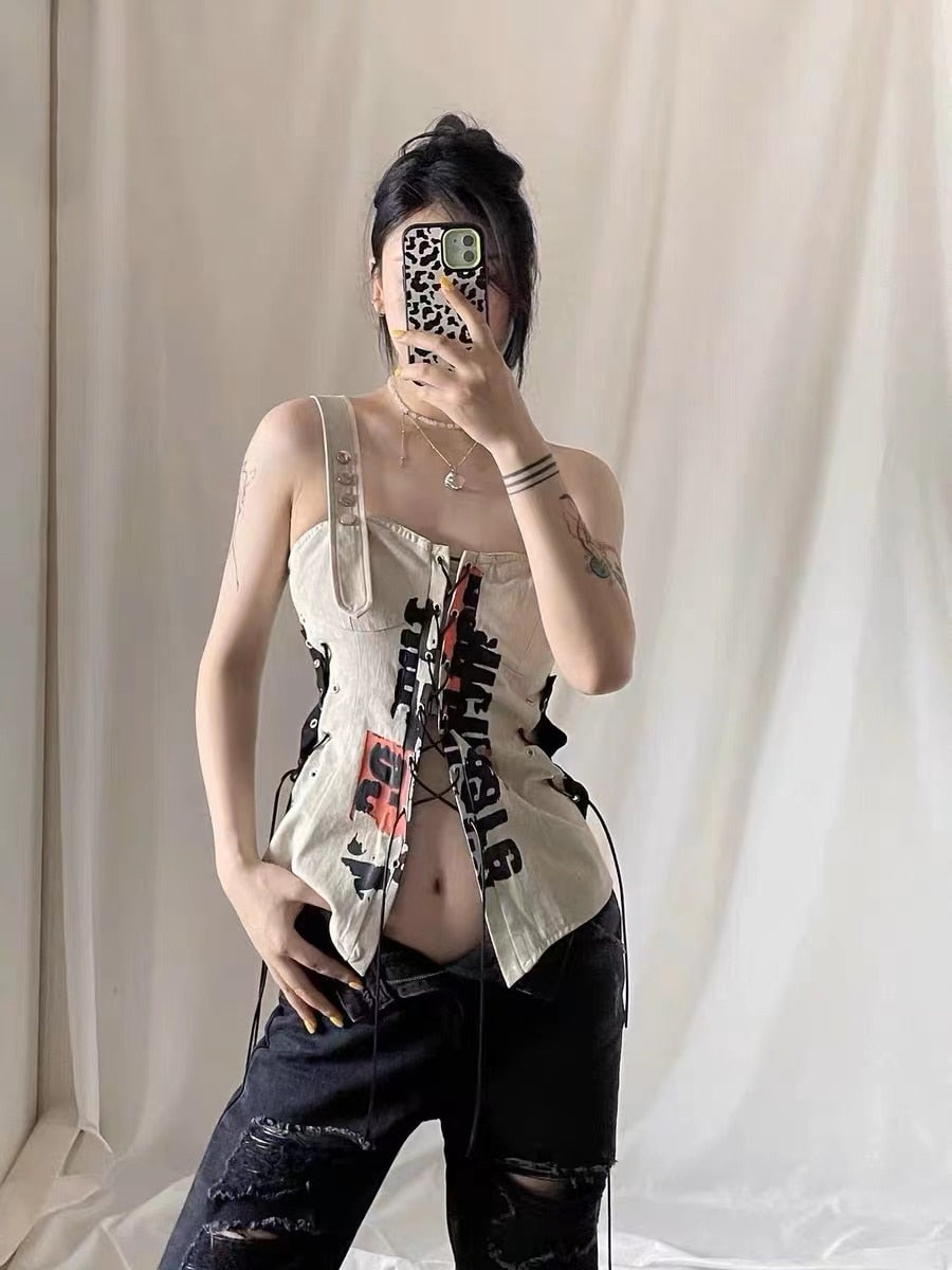 Letter Print Cropped Top