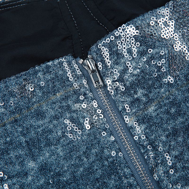 Glitter Star Chain Cropped Denim