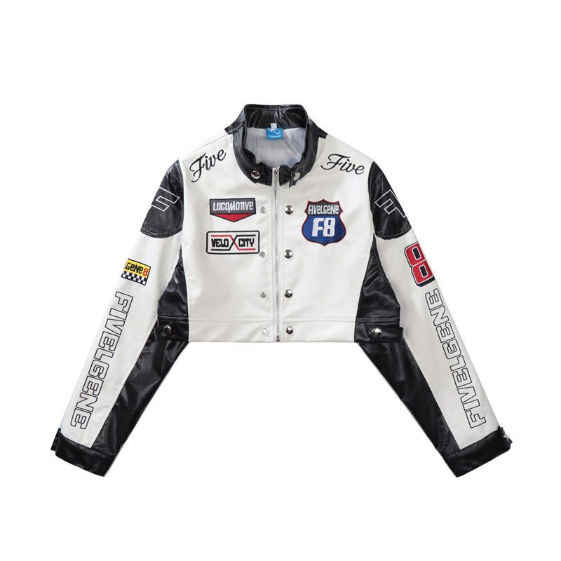 Biker Cropped Motorcycle Jacket
