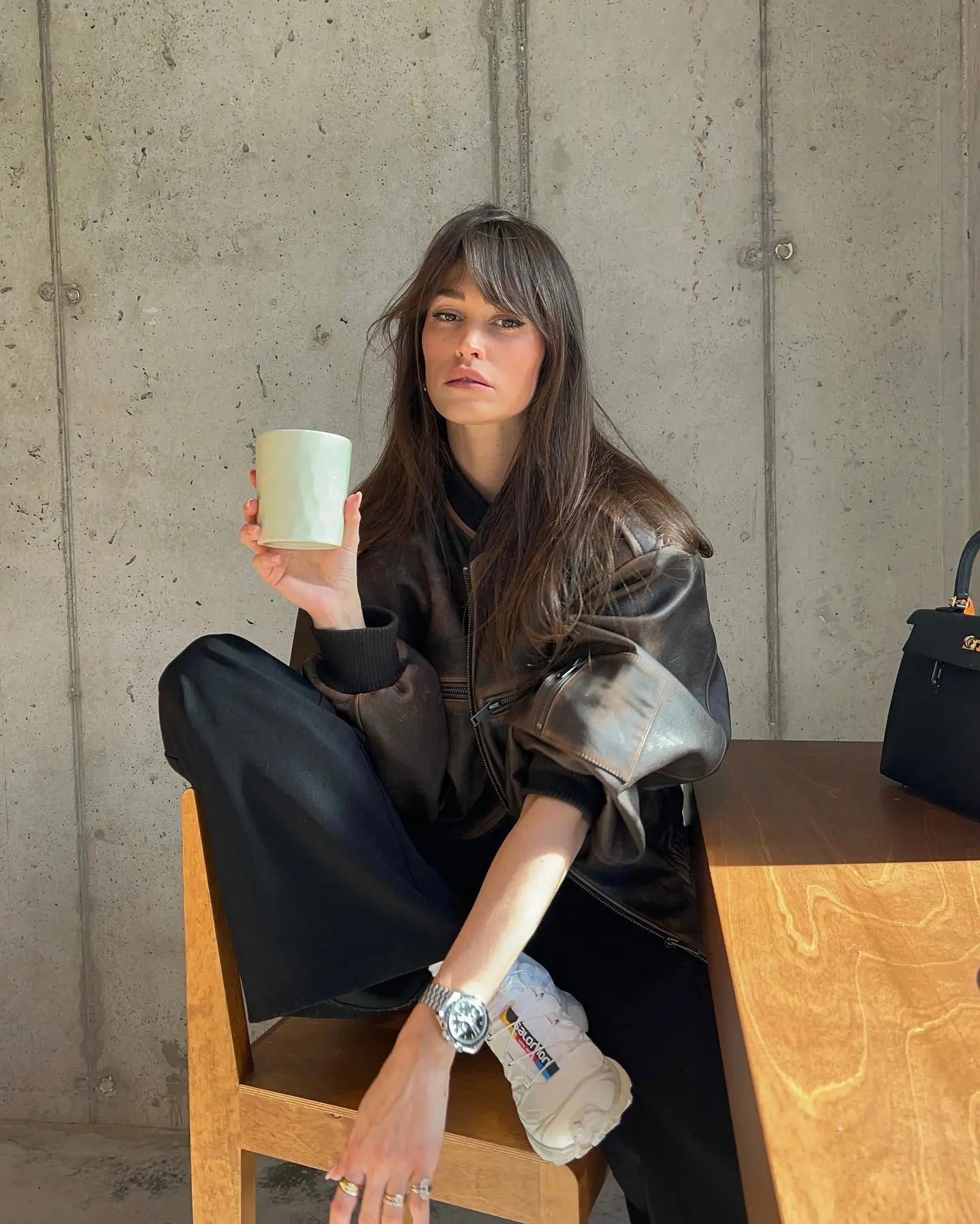 "80s" Washed Vintage Leather Jacket