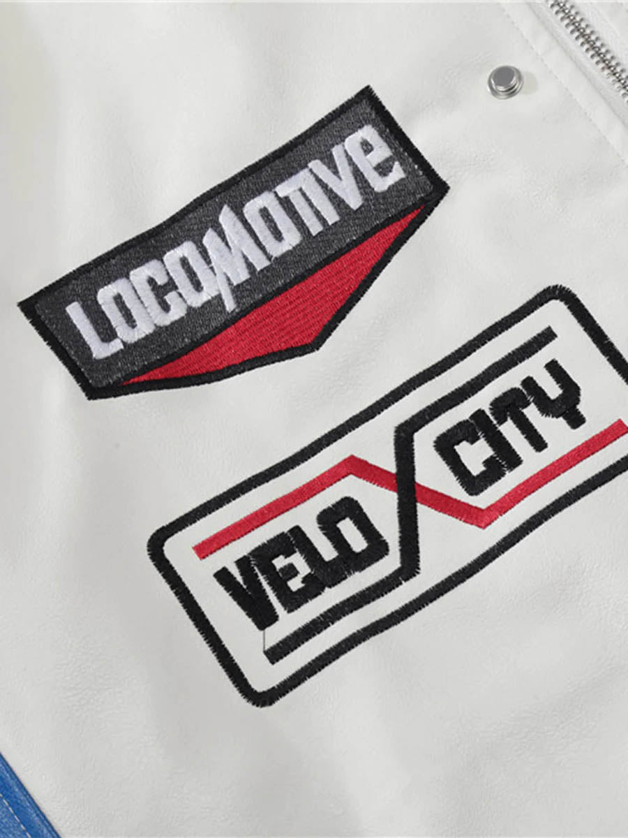 "Five Velocity" Contrast Motorcycle Jacket