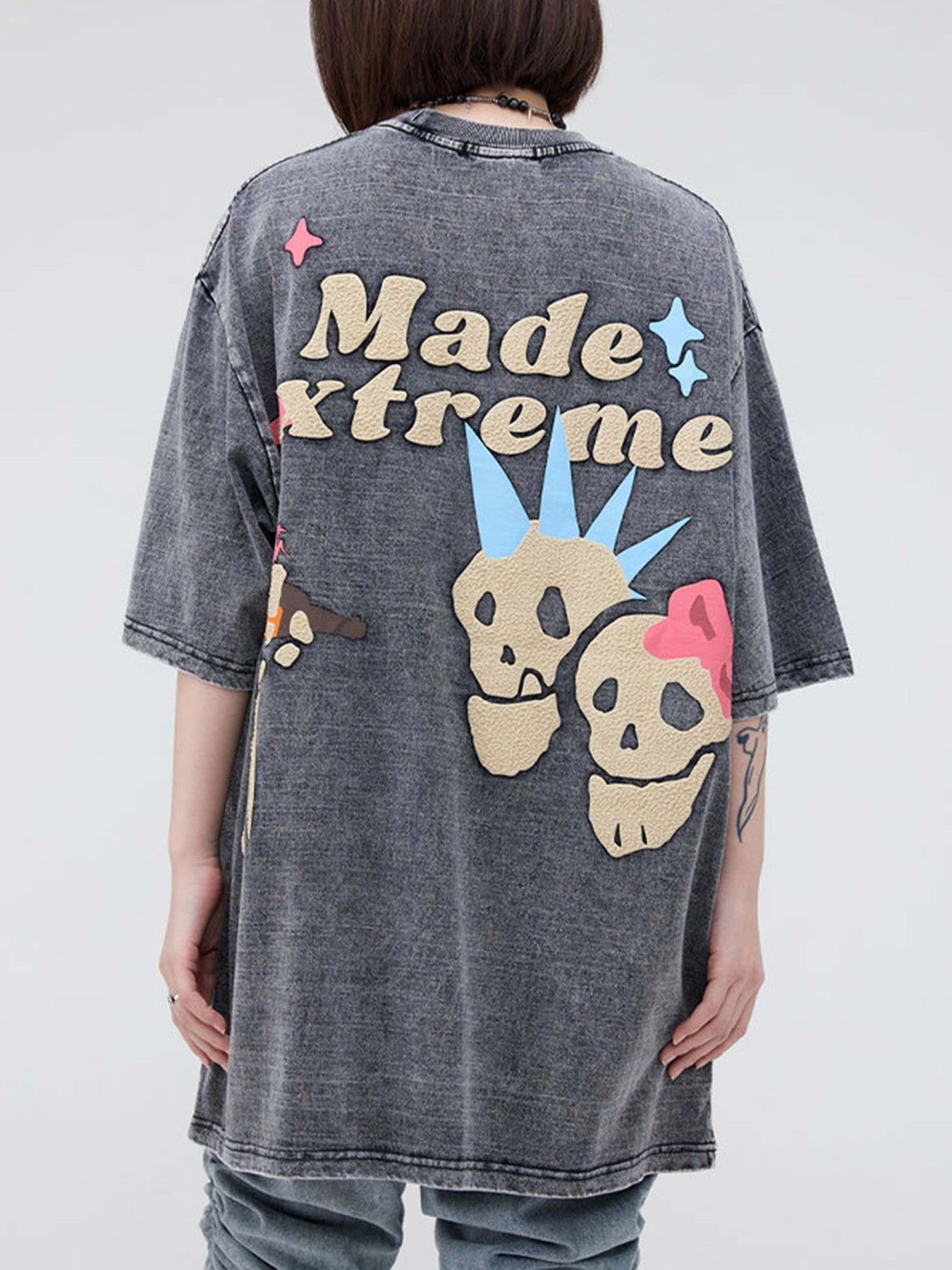 Fun Cartoon Foam Print T-shirt
