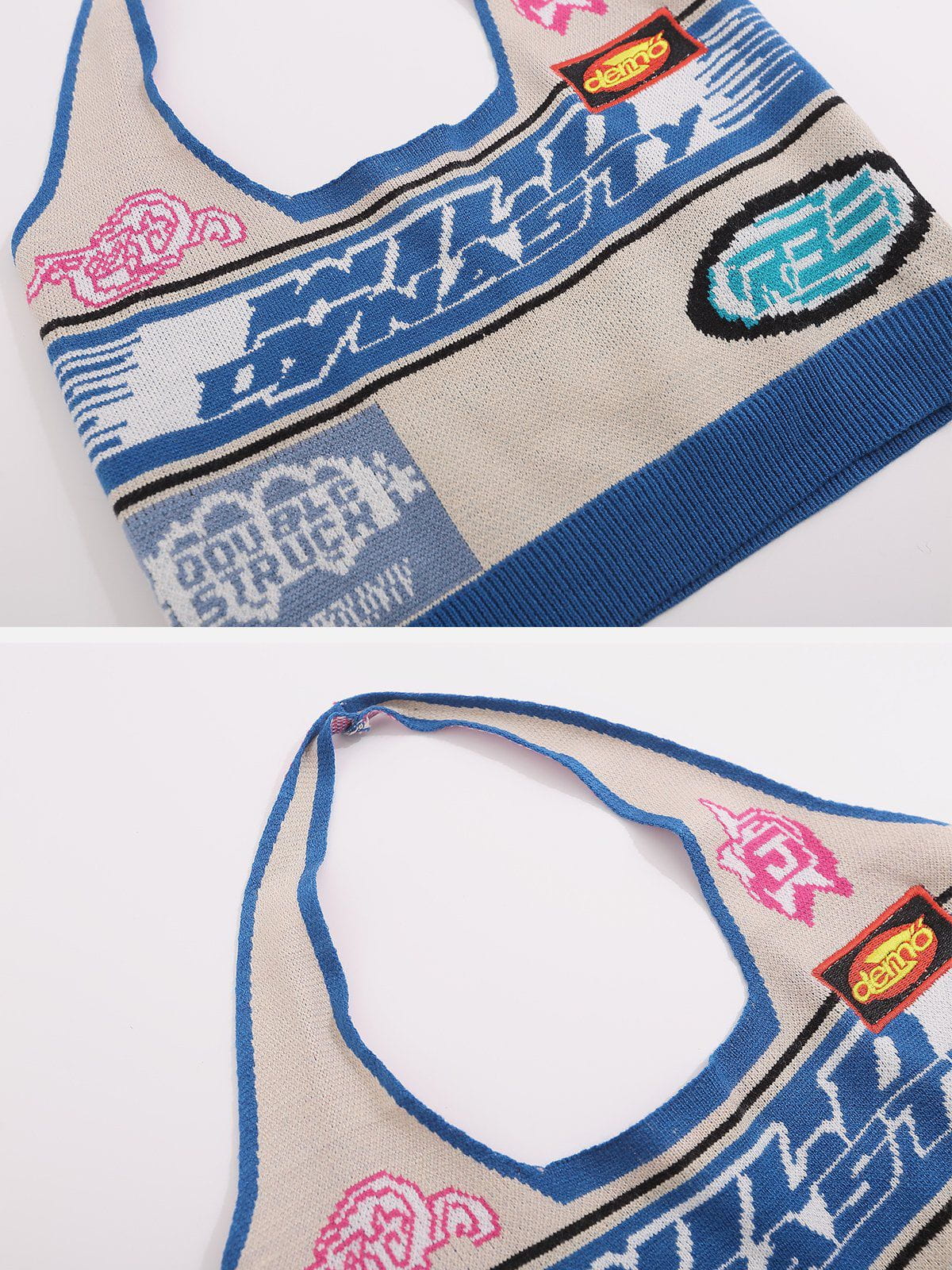 Hot Y2K Racing Knitting Top