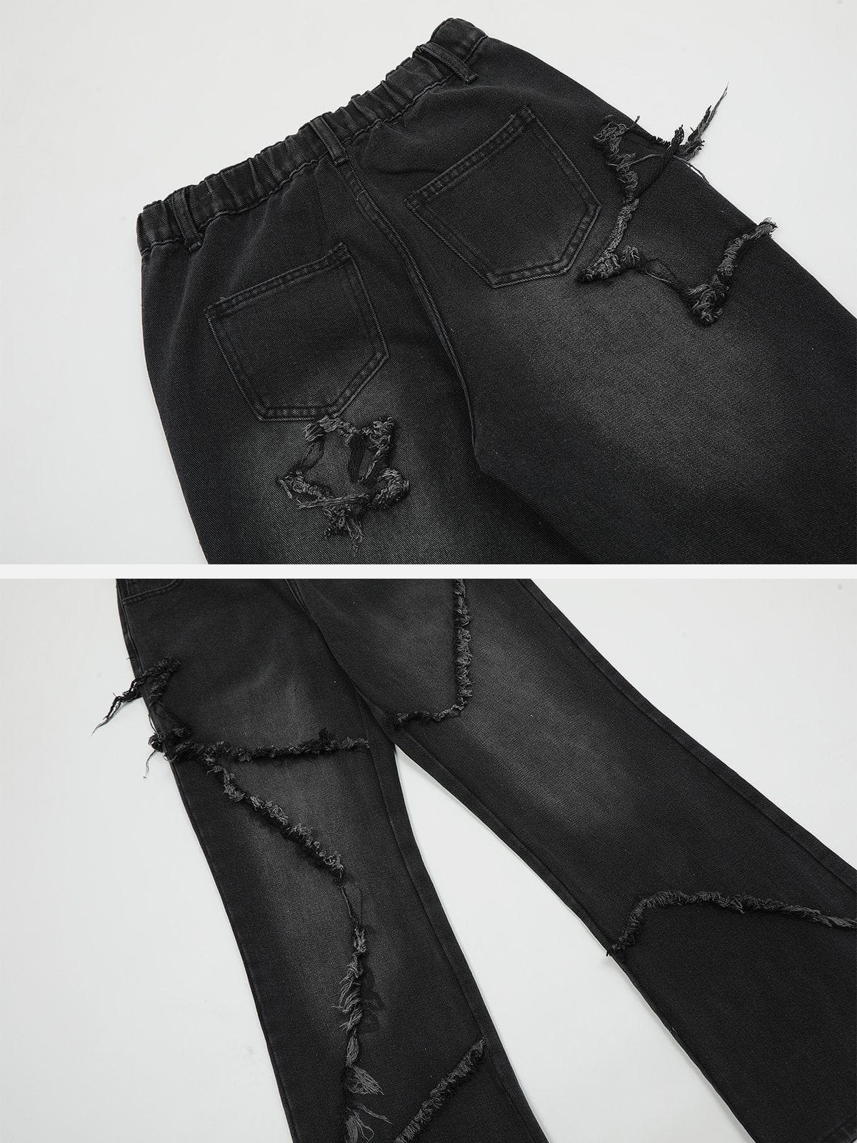 Fringe Star Washed Loose Jeans