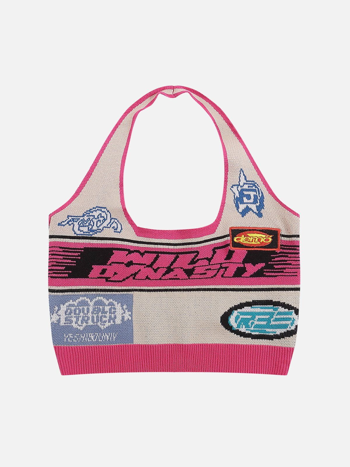 Hot Y2K Racing Knitting Top