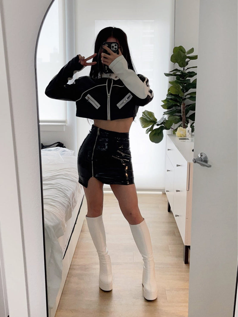 MOTORCYCLE BLACK STREET LEATHER JACKET