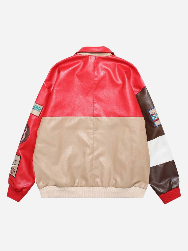 "Street Star" Embroidered Leather Jacket