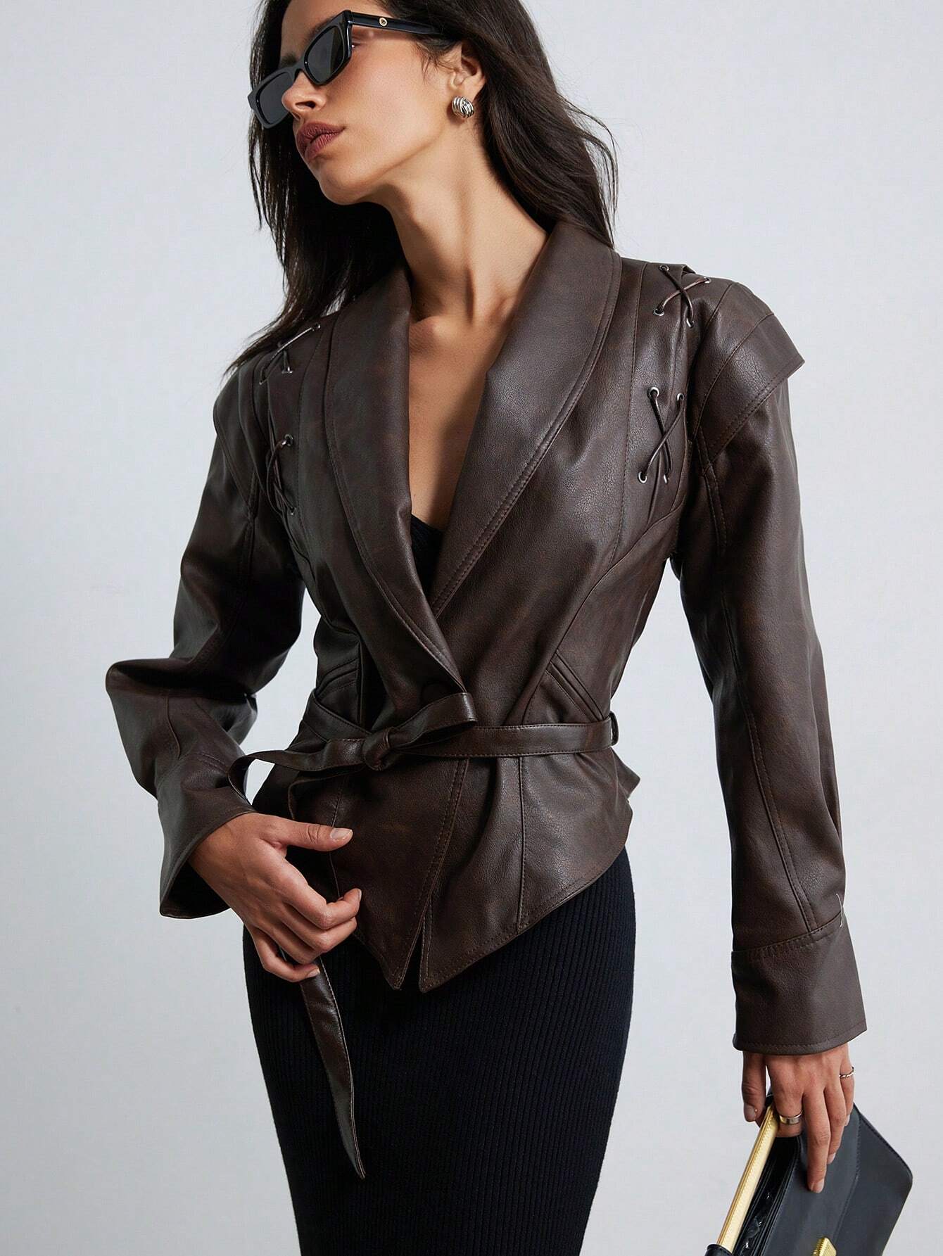 Asimetrik Vintage Crop Ceket