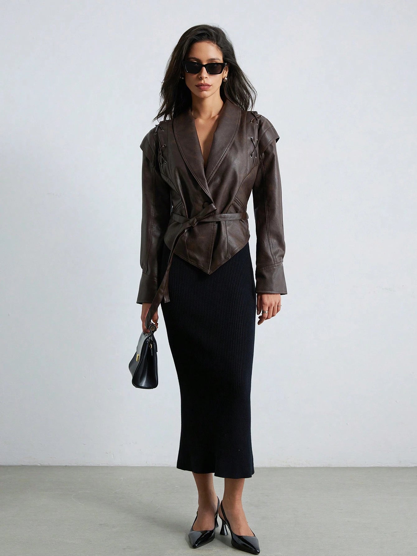 Asimetrik Vintage Crop Ceket