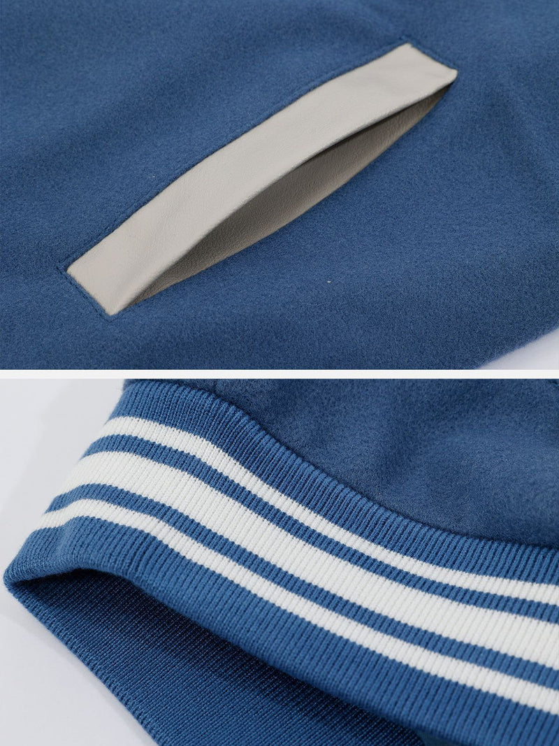 "Street Star" Letter Love Foaming Jacket