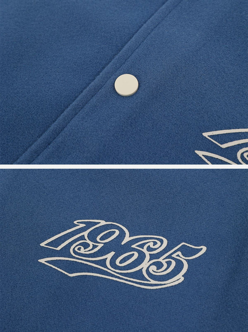 "Street Star" Letter Love Foaming Jacket