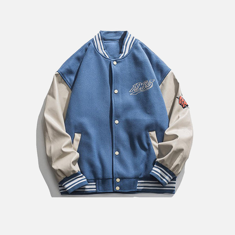 "Street Star" Letter Love Foaming Jacket
