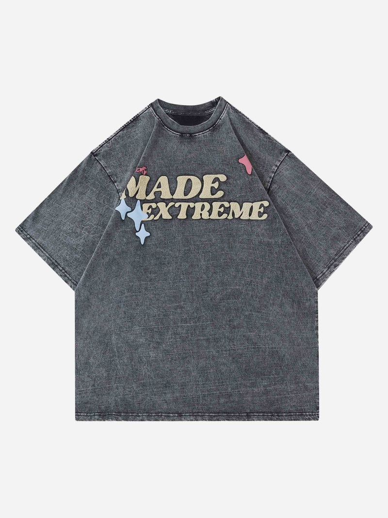 Fun Cartoon Foam Print T-shirt