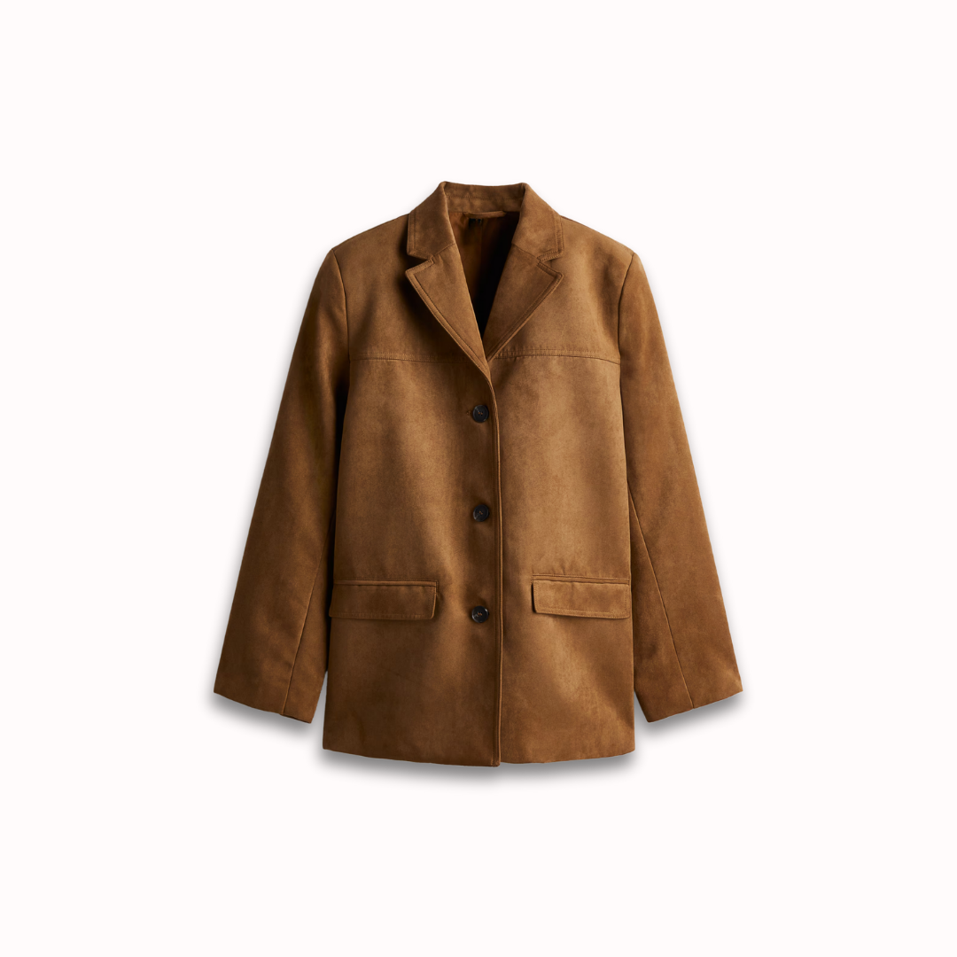 Vegan Suede Blazer Ceket