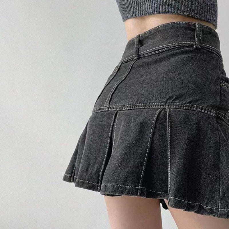 Vintage High Waist Jean Skirt
