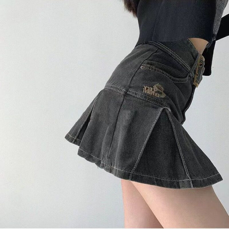 Vintage High Waist Jean Skirt