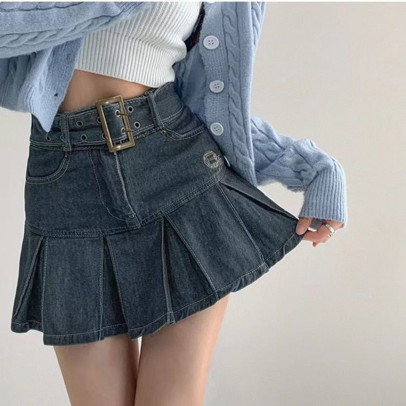 Vintage High Waist Jean Skirt