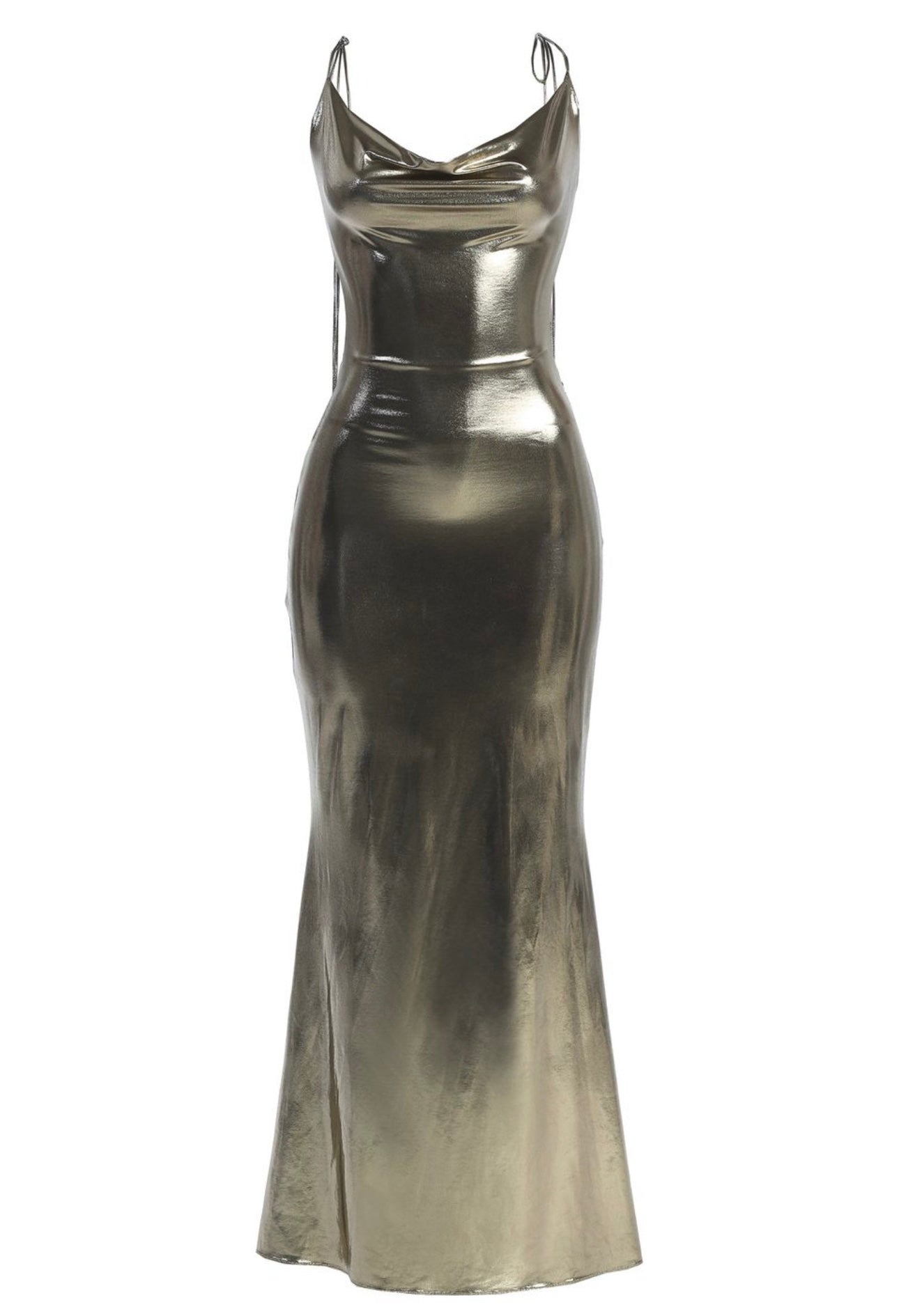 Valentina Gold Backless Elbise