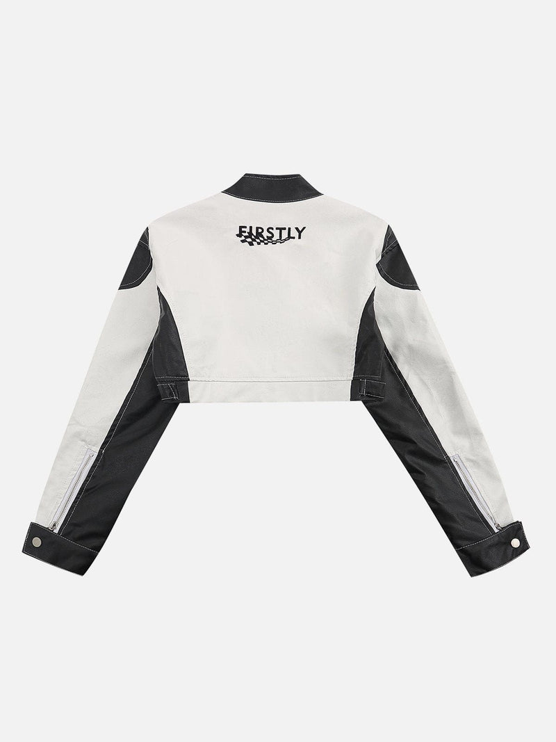 Biker Cropped Motorcycle Jacket