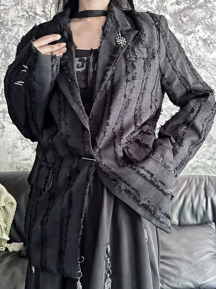 Fringe Design Black Blazer