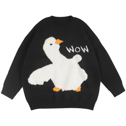 Cartoon Goose Knit Sweater