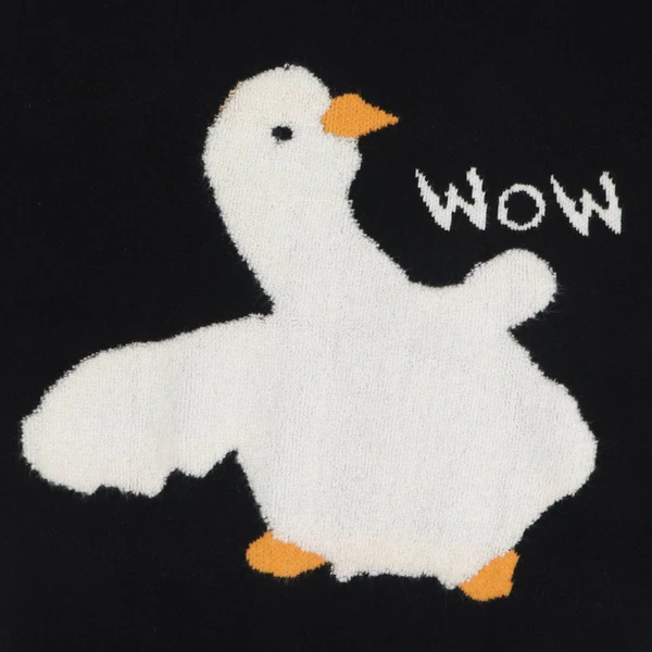 Cartoon Goose Knit Sweater
