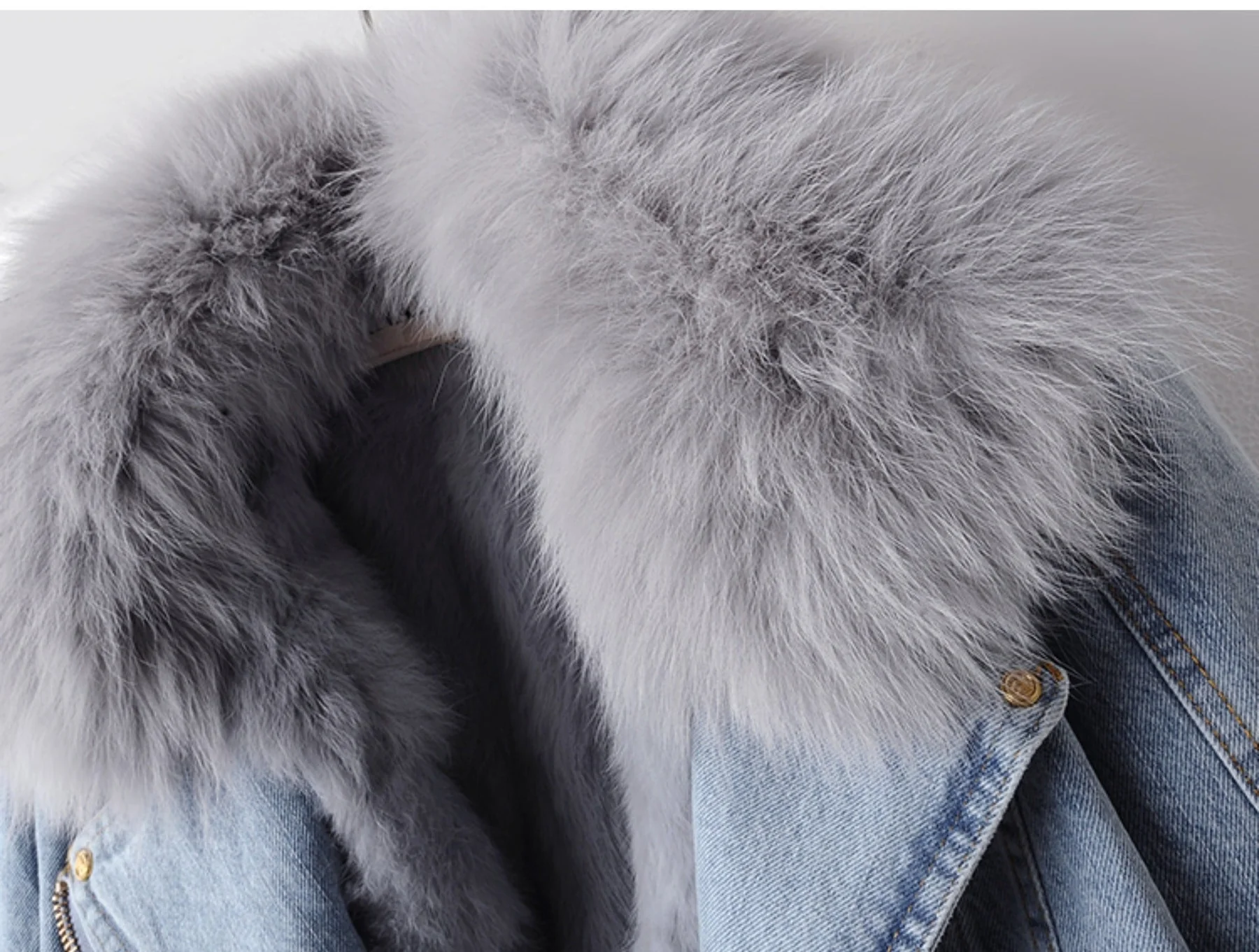 Kürk Detaylı Kot Ceket