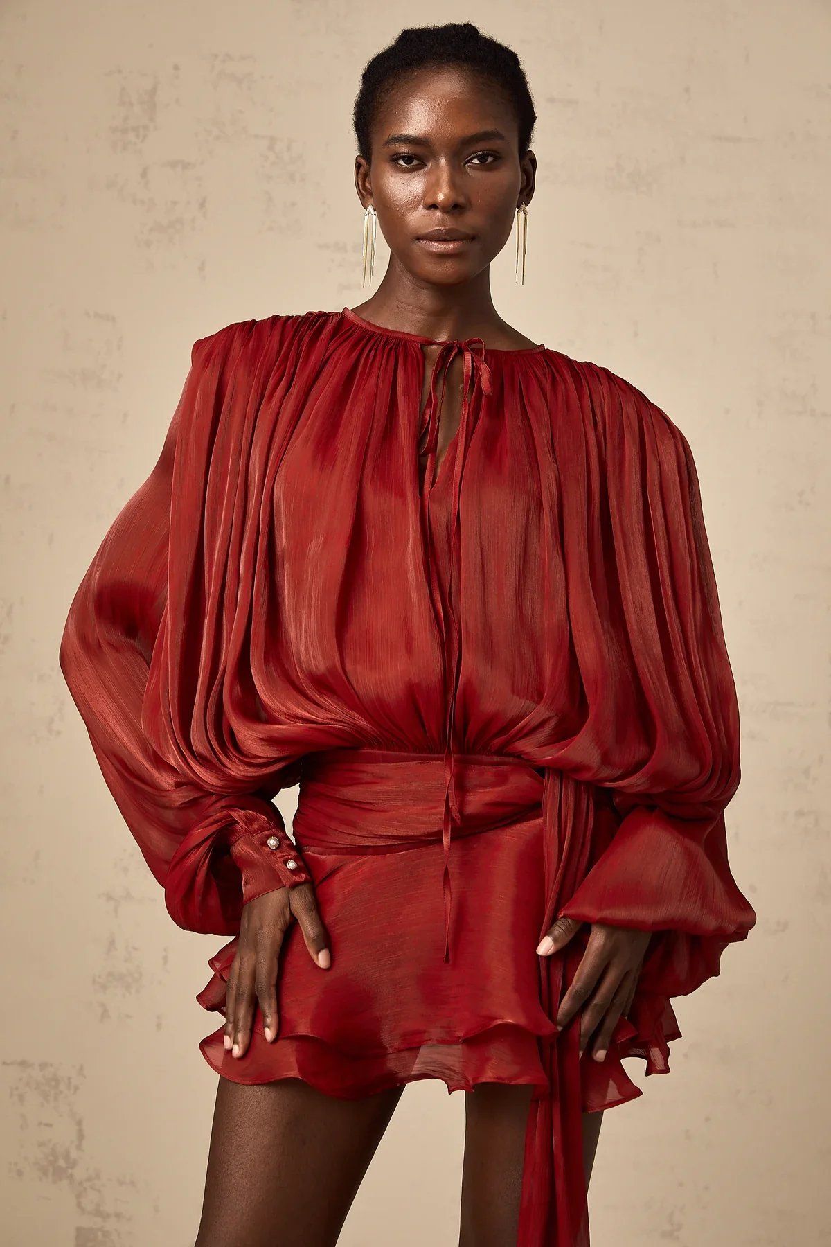 Evelyn Kuşaklı Mini Elbise