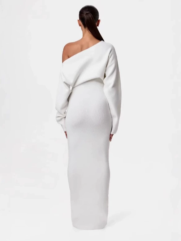Drop-Shoulder Sweater Elbise