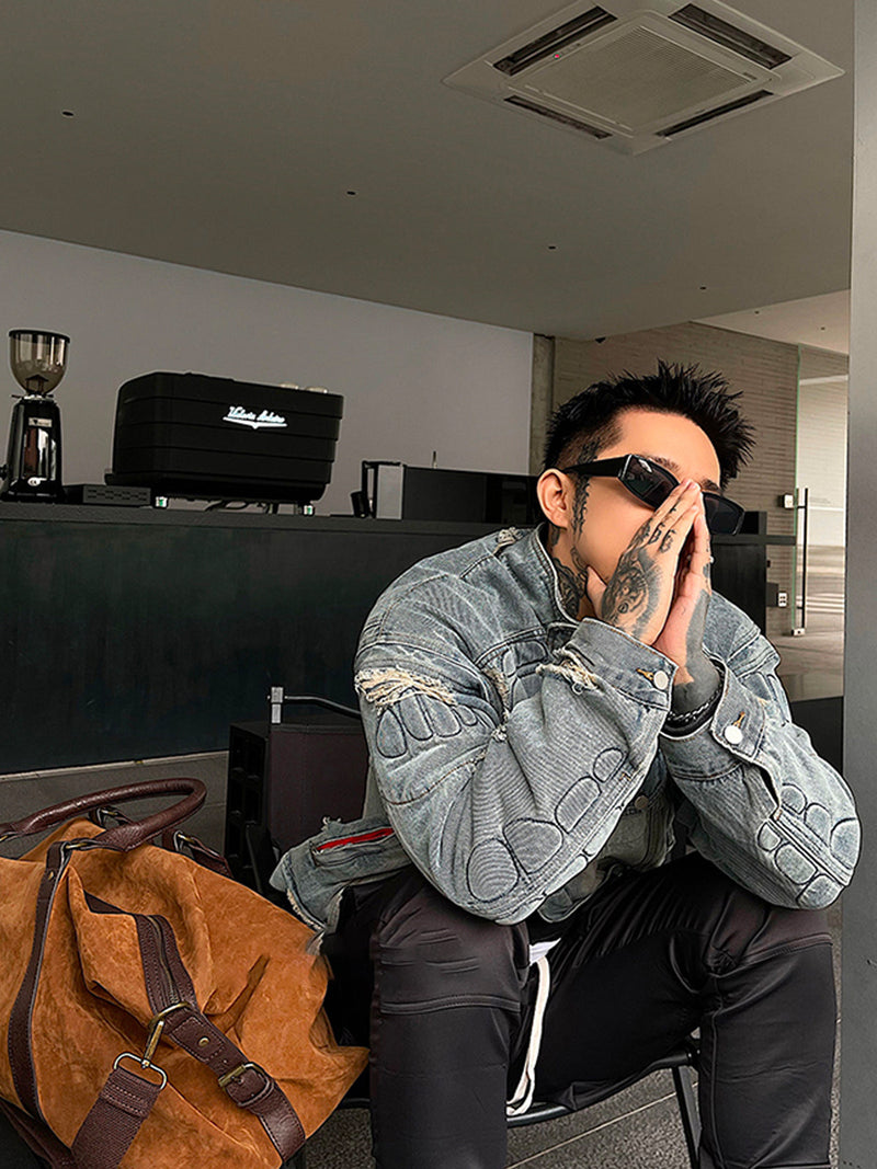 Street Motorcycle Fringe Embroidered Jacket