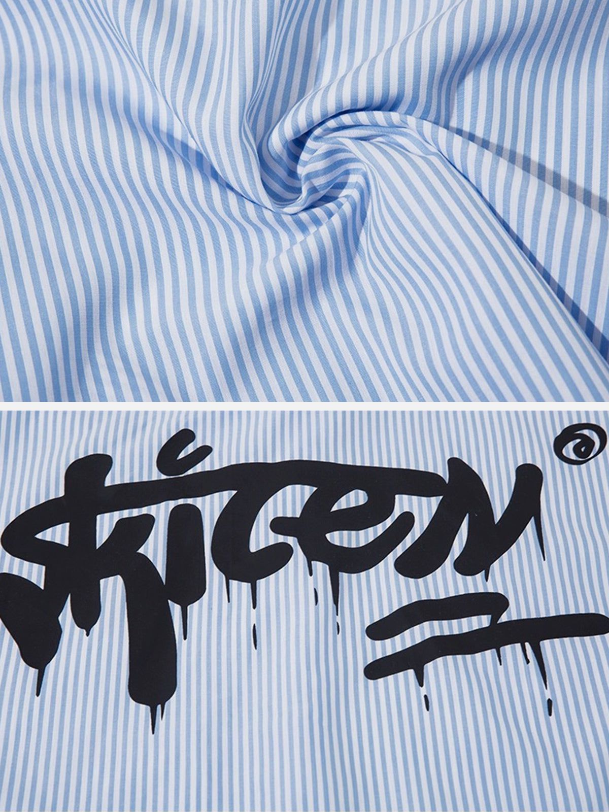 Stripes Letters Print Shirts