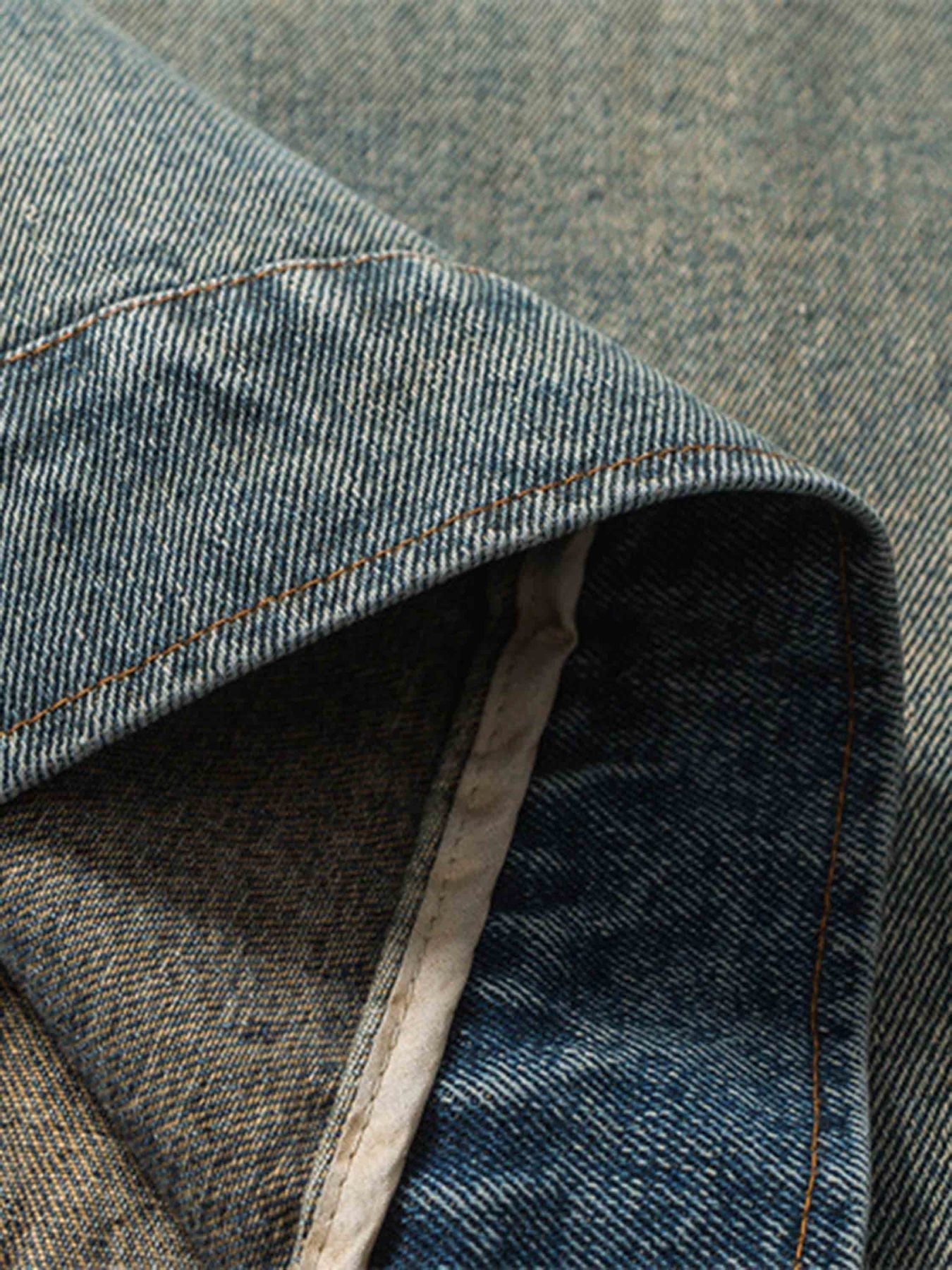 Badge Embroidered Denim Jacket