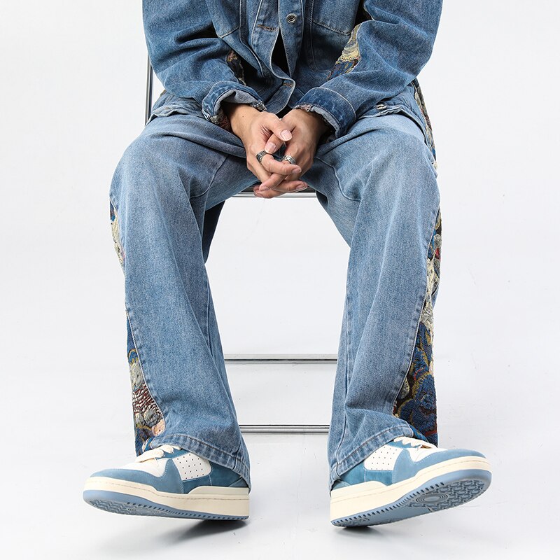 Bear Patchwork Baggy Jeans