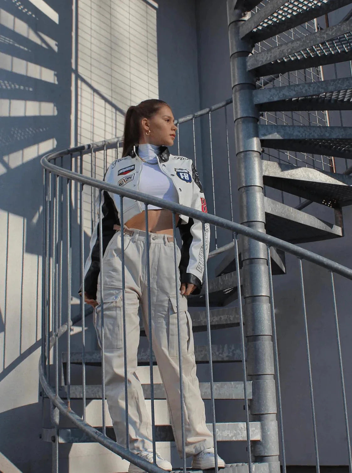 Biker Cropped Motorcycle Jacket