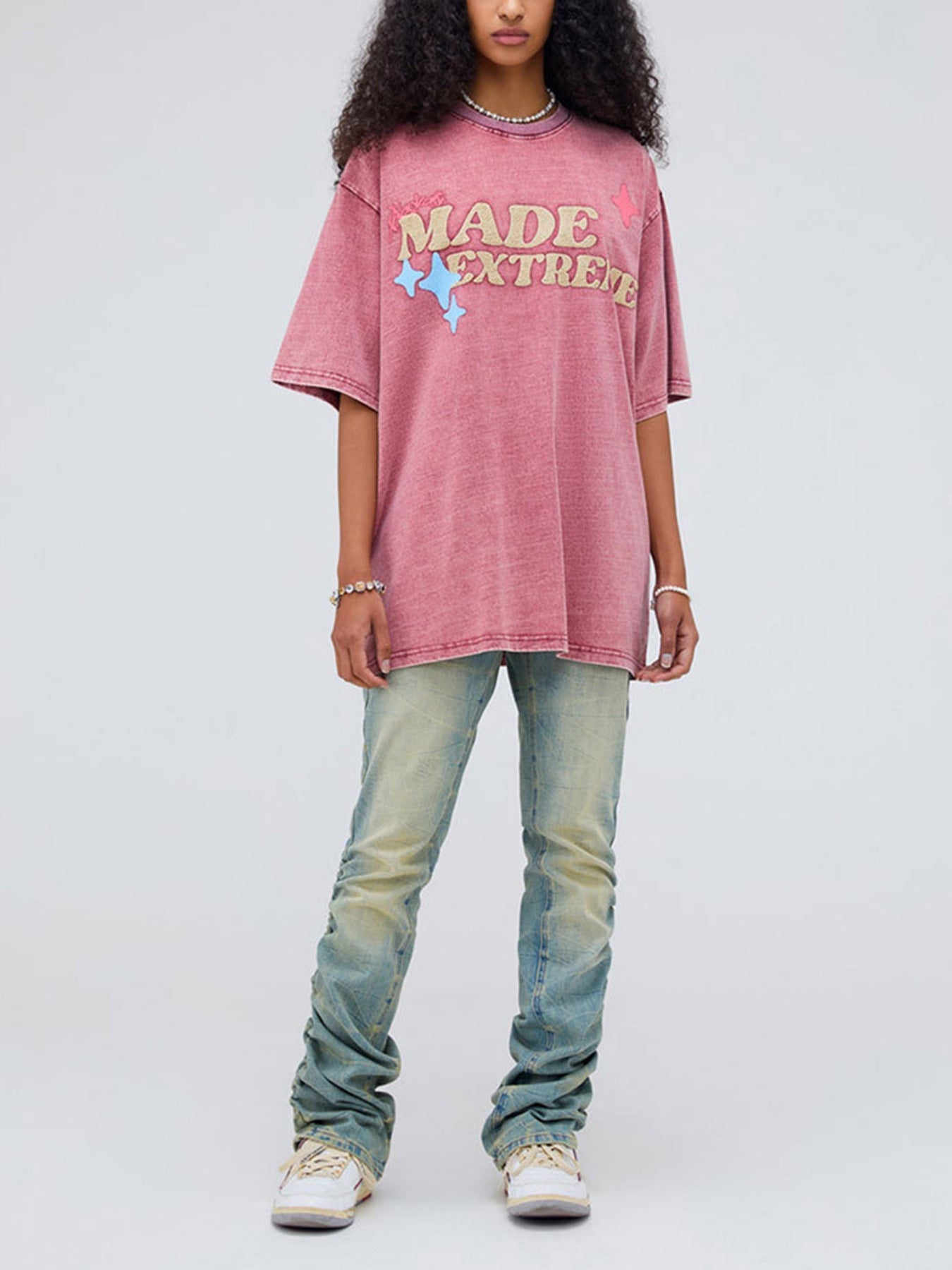 Fun Cartoon Foam Print T-shirt