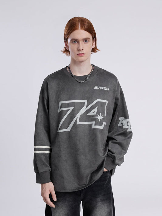 "Street Star" "74" Letter Sweatshirt