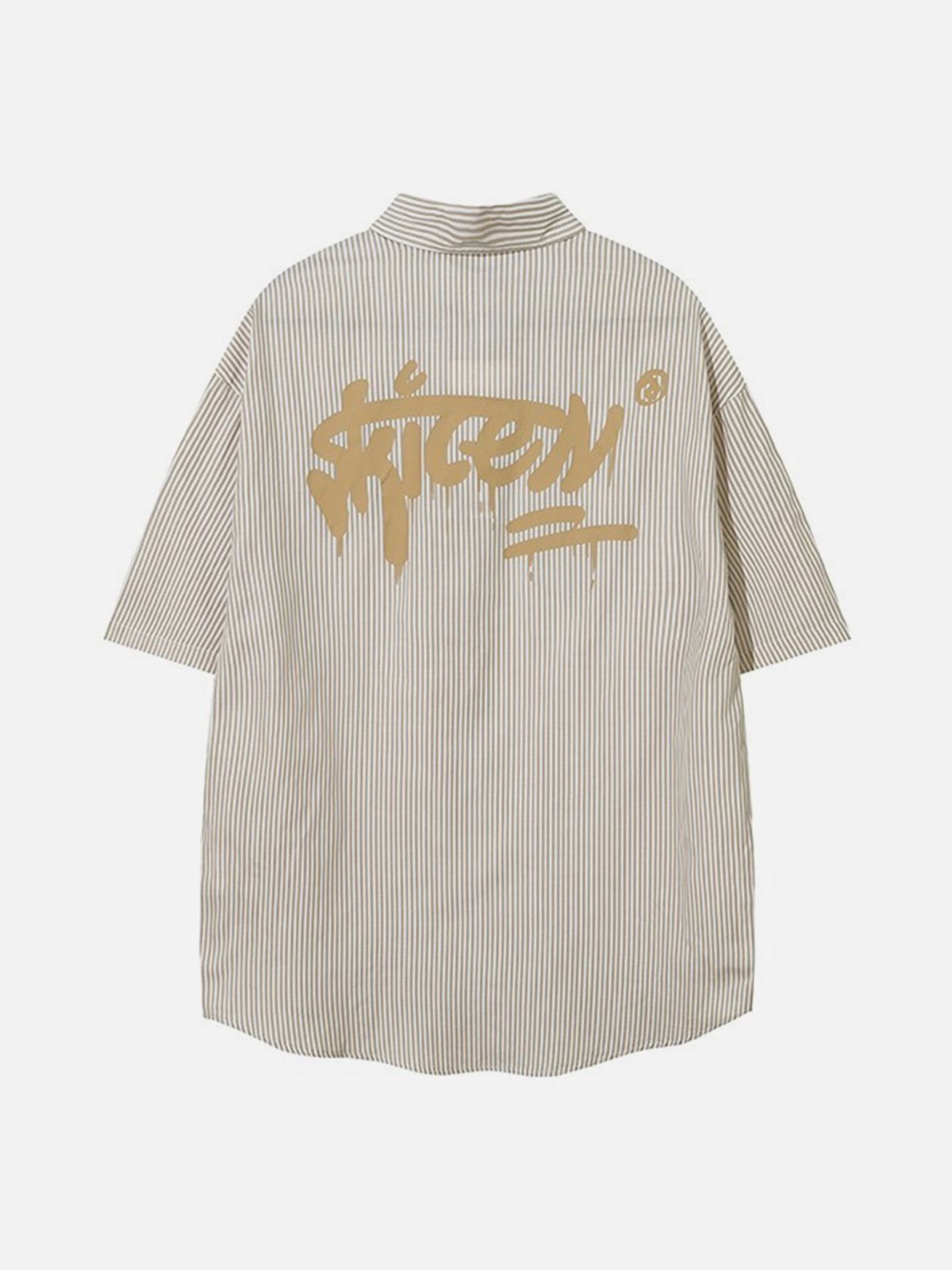 Stripes Letters Print Shirts