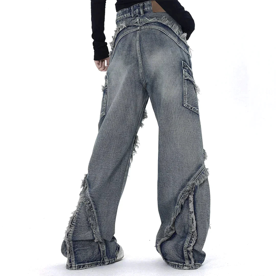 "Street Star" Fringe Baggy Jeans