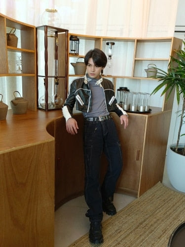 MOTORCYCLE BLACK STREET LEATHER JACKET