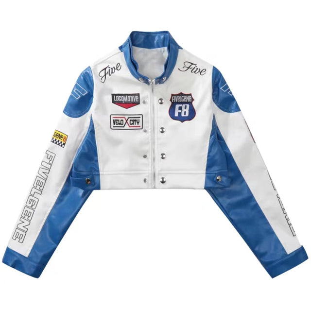 Biker Cropped Motorcycle Jacket