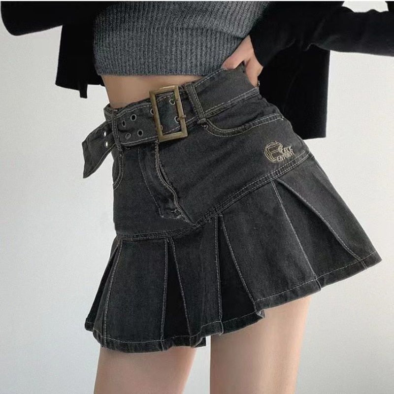 Vintage High Waist Jean Skirt