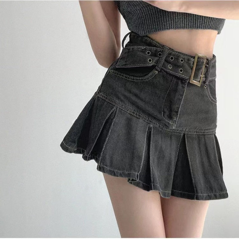 Vintage High Waist Jean Skirt