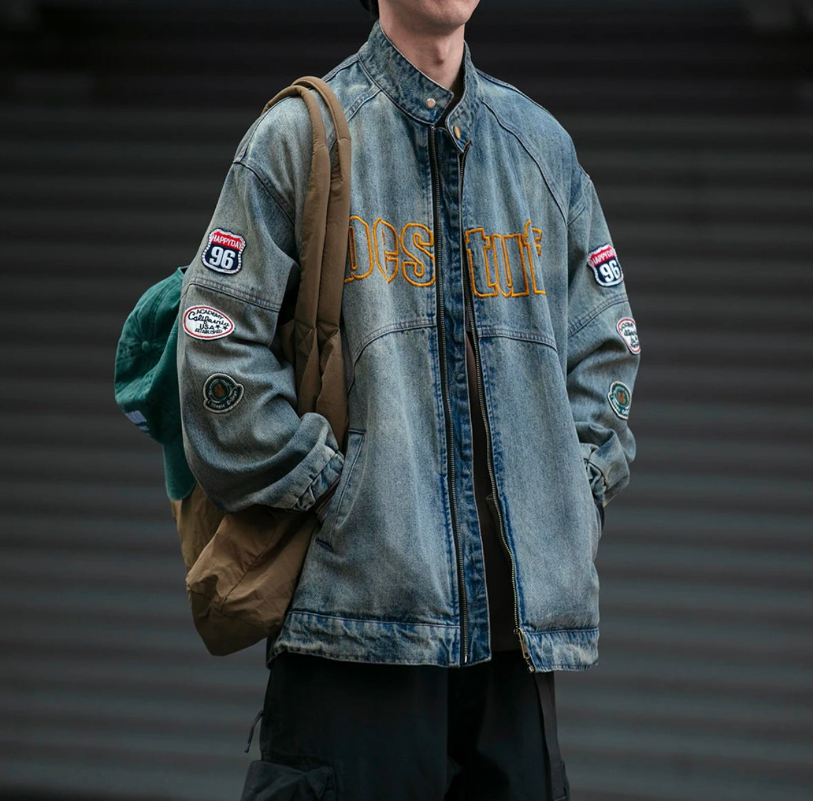 Badge Embroidered Denim Jacket