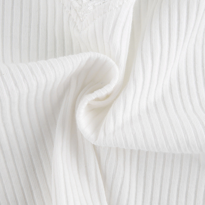 Ruffles Bandage Knitted Crop Top