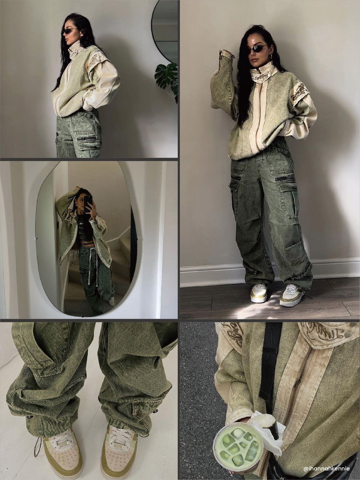 Drawstring Loose Cargo Jeans